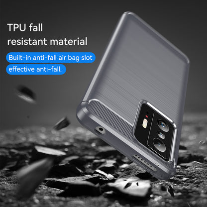 1.8mm Carbon Fiber Brushed Texture Cellphone Back Case Anti-fingerprint Flexible TPU Cover for Xiaomi 11T Pro/11T