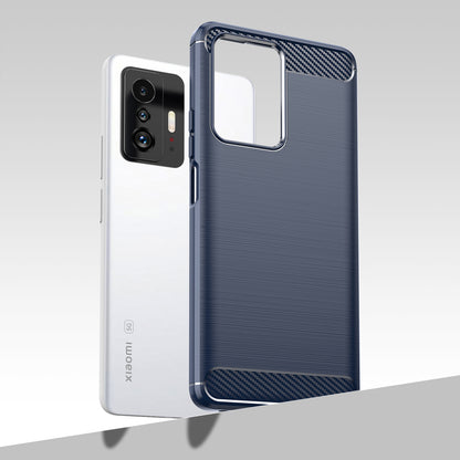 1.8mm Carbon Fiber Brushed Texture Cellphone Back Case Anti-fingerprint Flexible TPU Cover for Xiaomi 11T Pro/11T