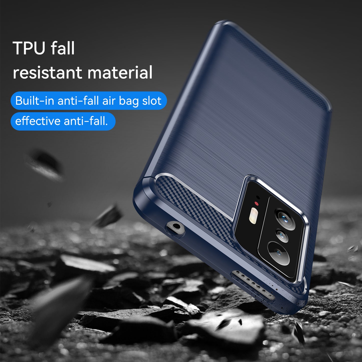1.8mm Carbon Fiber Brushed Texture Cellphone Back Case Anti-fingerprint Flexible TPU Cover for Xiaomi 11T Pro/11T