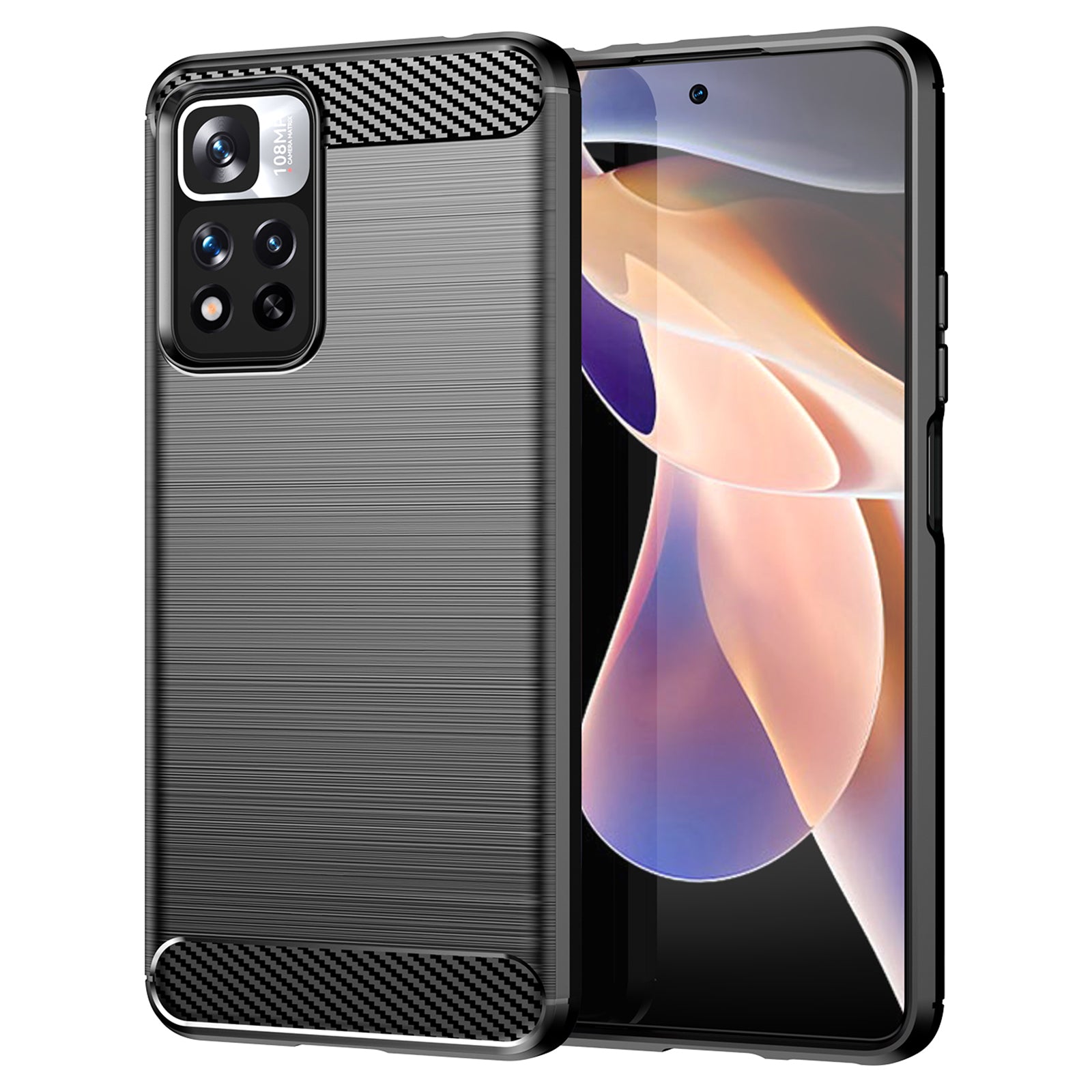 1.8mm Carbon Fiber Anti-fingerprint Brushed Texture Flexible TPU Drop-proof Cell Phone Cover for Xiaomi Redmi Note 11 Pro 5G (China) (MediaTek)/Note 11 Pro+ 5G