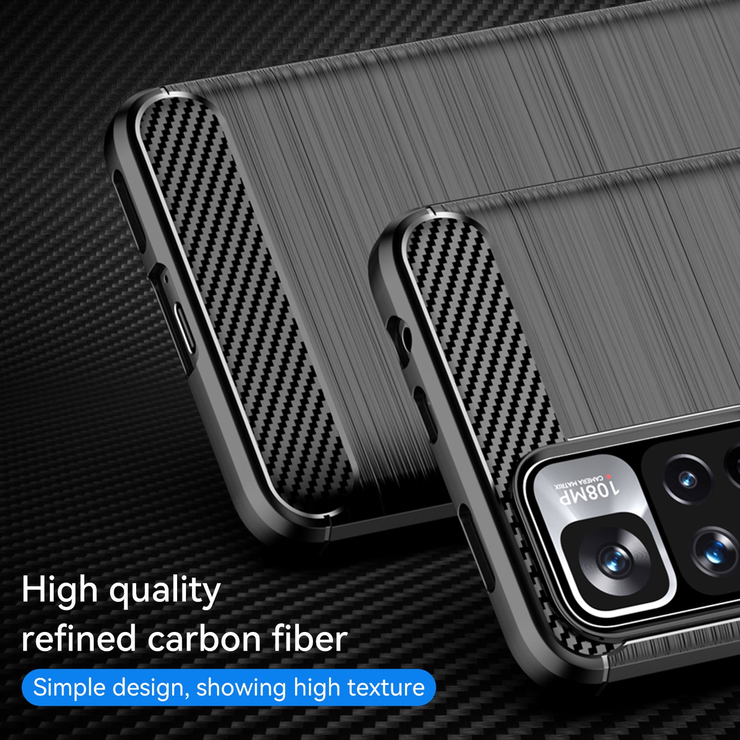 1.8mm Carbon Fiber Anti-fingerprint Brushed Texture Flexible TPU Drop-proof Cell Phone Cover for Xiaomi Redmi Note 11 Pro 5G (China) (MediaTek)/Note 11 Pro+ 5G