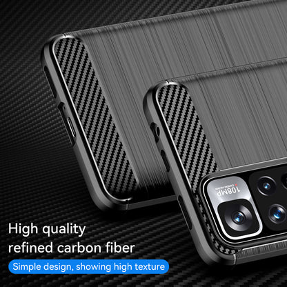 1.8mm Carbon Fiber Anti-fingerprint Brushed Texture Flexible TPU Drop-proof Cell Phone Cover for Xiaomi Redmi Note 11 Pro 5G (China) (MediaTek)/Note 11 Pro+ 5G