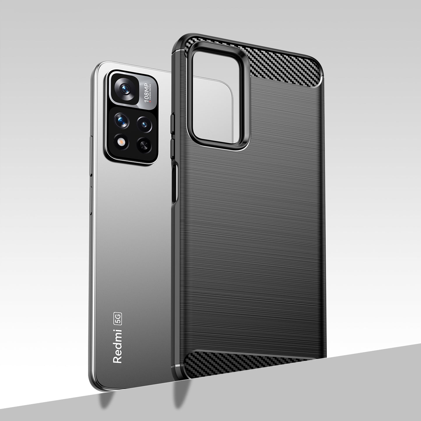 1.8mm Carbon Fiber Anti-fingerprint Brushed Texture Flexible TPU Drop-proof Cell Phone Cover for Xiaomi Redmi Note 11 Pro 5G (China) (MediaTek)/Note 11 Pro+ 5G