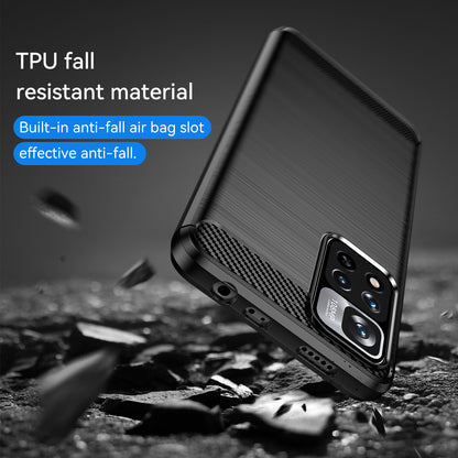 1.8mm Carbon Fiber Anti-fingerprint Brushed Texture Flexible TPU Drop-proof Cell Phone Cover for Xiaomi Redmi Note 11 Pro 5G (China) (MediaTek)/Note 11 Pro+ 5G