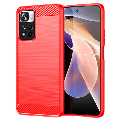 1.8mm Carbon Fiber Anti-fingerprint Brushed Texture Flexible TPU Drop-proof Cell Phone Cover for Xiaomi Redmi Note 11 Pro 5G (China) (MediaTek)/Note 11 Pro+ 5G