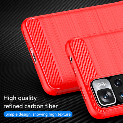 1.8mm Carbon Fiber Anti-fingerprint Brushed Texture Flexible TPU Drop-proof Cell Phone Cover for Xiaomi Redmi Note 11 Pro 5G (China) (MediaTek)/Note 11 Pro+ 5G