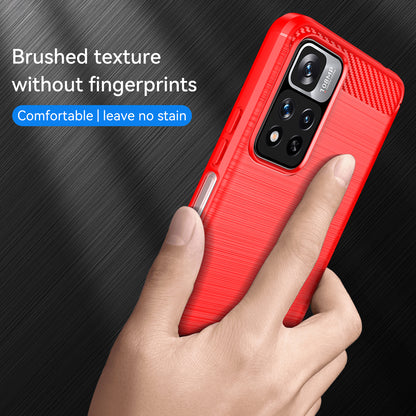 1.8mm Carbon Fiber Anti-fingerprint Brushed Texture Flexible TPU Drop-proof Cell Phone Cover for Xiaomi Redmi Note 11 Pro 5G (China) (MediaTek)/Note 11 Pro+ 5G