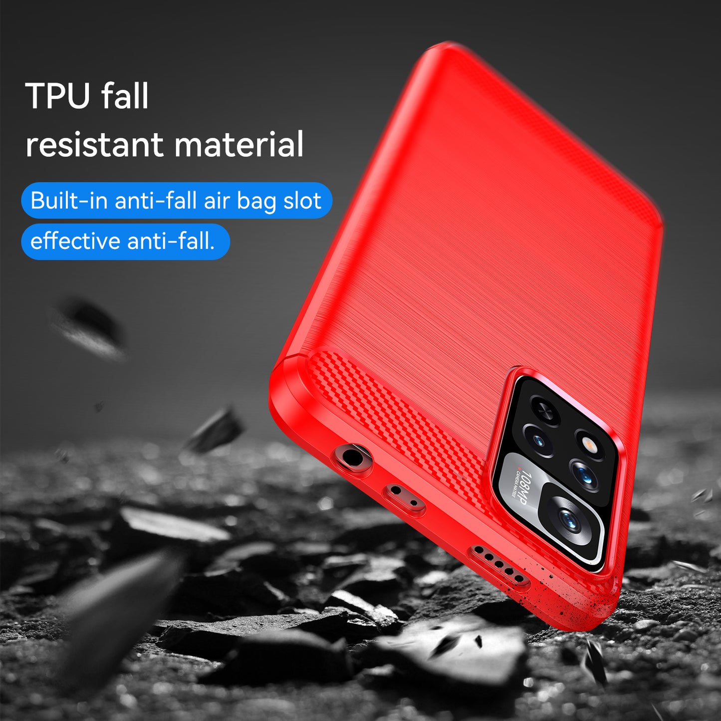 1.8mm Carbon Fiber Anti-fingerprint Brushed Texture Flexible TPU Drop-proof Cell Phone Cover for Xiaomi Redmi Note 11 Pro 5G (China) (MediaTek)/Note 11 Pro+ 5G