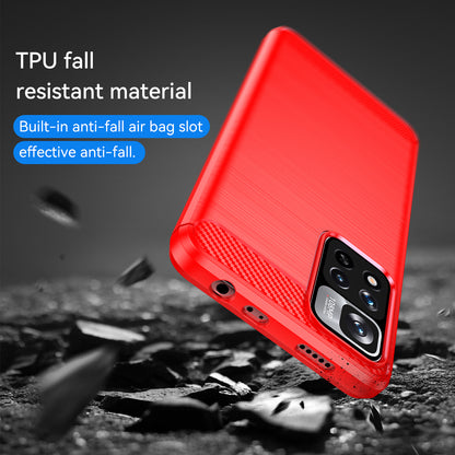 1.8mm Carbon Fiber Anti-fingerprint Brushed Texture Flexible TPU Drop-proof Cell Phone Cover for Xiaomi Redmi Note 11 Pro 5G (China) (MediaTek)/Note 11 Pro+ 5G