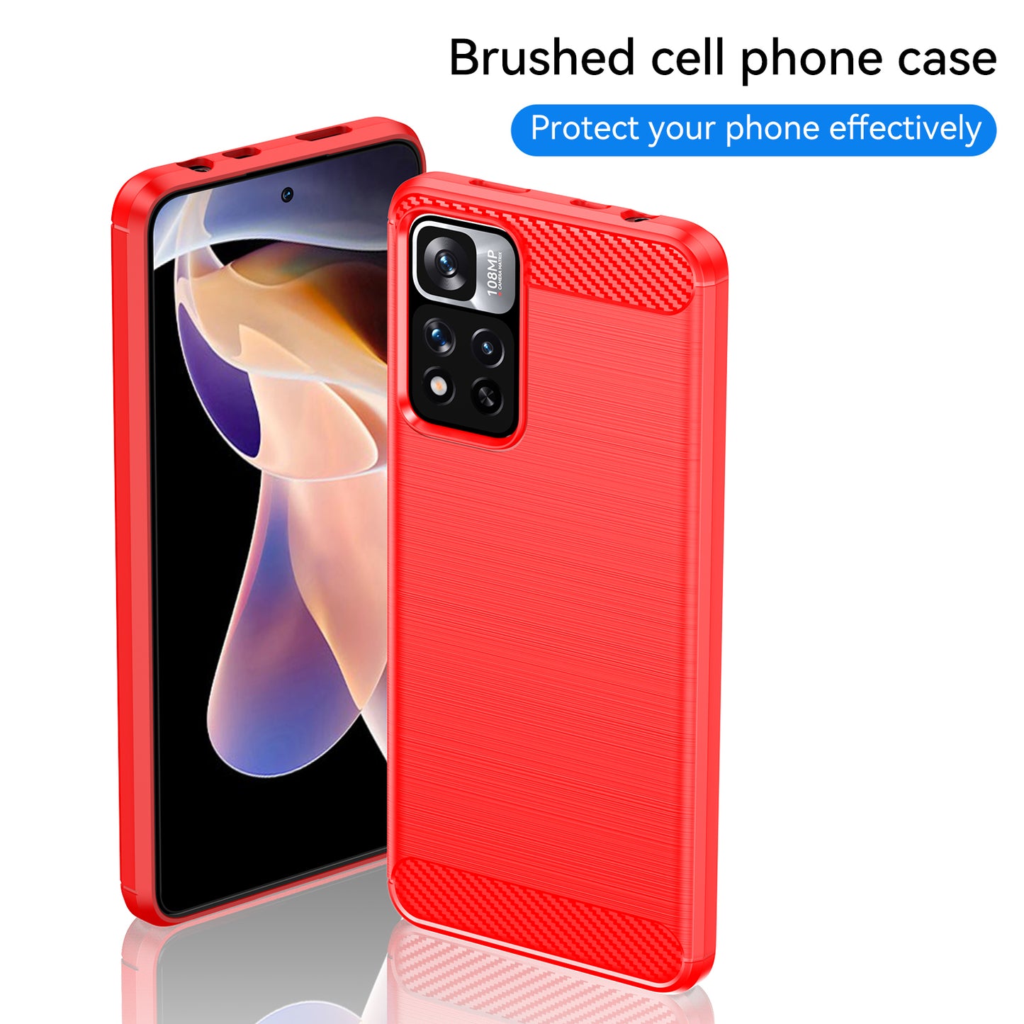 1.8mm Carbon Fiber Anti-fingerprint Brushed Texture Flexible TPU Drop-proof Cell Phone Cover for Xiaomi Redmi Note 11 Pro 5G (China) (MediaTek)/Note 11 Pro+ 5G