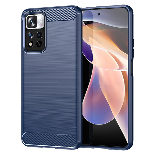 1.8mm Carbon Fiber Anti-fingerprint Brushed Texture Flexible TPU Drop-proof Cell Phone Cover for Xiaomi Redmi Note 11 Pro 5G (China) (MediaTek)/Note 11 Pro+ 5G