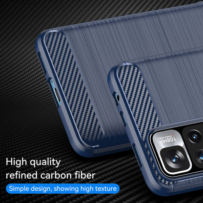 1.8mm Carbon Fiber Anti-fingerprint Brushed Texture Flexible TPU Drop-proof Cell Phone Cover for Xiaomi Redmi Note 11 Pro 5G (China) (MediaTek)/Note 11 Pro+ 5G