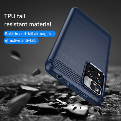 1.8mm Carbon Fiber Anti-fingerprint Brushed Texture Flexible TPU Drop-proof Cell Phone Cover for Xiaomi Redmi Note 11 Pro 5G (China) (MediaTek)/Note 11 Pro+ 5G
