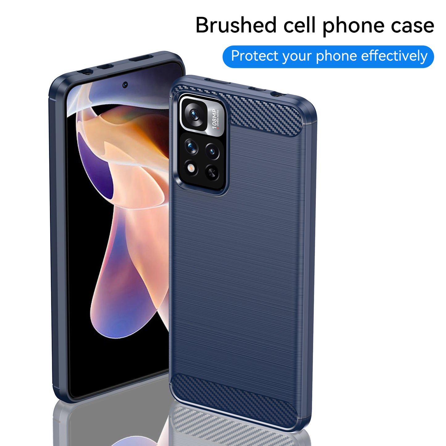 1.8mm Carbon Fiber Anti-fingerprint Brushed Texture Flexible TPU Drop-proof Cell Phone Cover for Xiaomi Redmi Note 11 Pro 5G (China) (MediaTek)/Note 11 Pro+ 5G