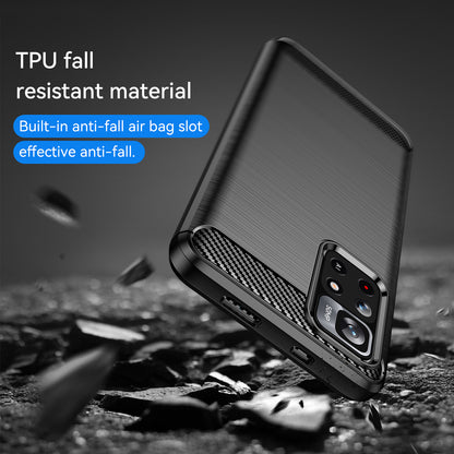 1.8mm Anti-fall Well-protected Carbon Fiber Brushed Texture TPU Phone Cover Shell for Xiaomi Redmi Note 11 5G (China) (MediaTek)/Redmi Note 11T 5G/Note 11S 5G
