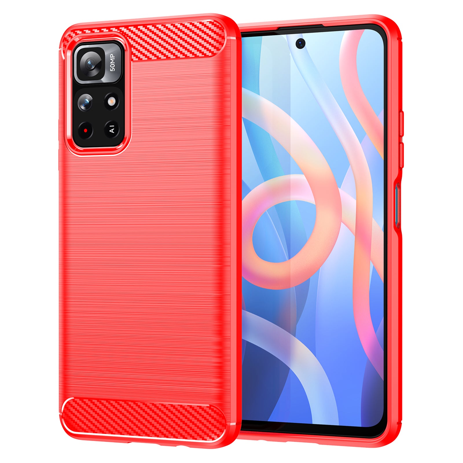 1.8mm Anti-fall Well-protected Carbon Fiber Brushed Texture TPU Phone Cover Shell for Xiaomi Redmi Note 11 5G (China) (MediaTek)/Redmi Note 11T 5G/Note 11S 5G
