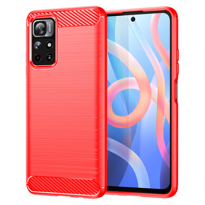 1.8mm Anti-fall Well-protected Carbon Fiber Brushed Texture TPU Phone Cover Shell for Xiaomi Redmi Note 11 5G (China) (MediaTek)/Redmi Note 11T 5G/Note 11S 5G