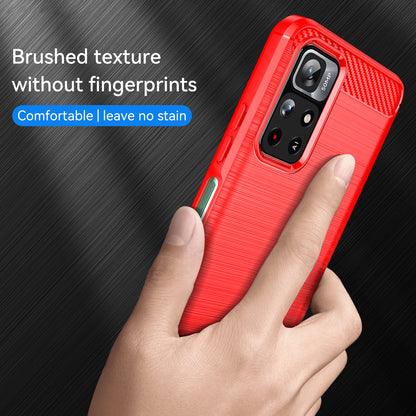 1.8mm Anti-fall Well-protected Carbon Fiber Brushed Texture TPU Phone Cover Shell for Xiaomi Redmi Note 11 5G (China) (MediaTek)/Redmi Note 11T 5G/Note 11S 5G