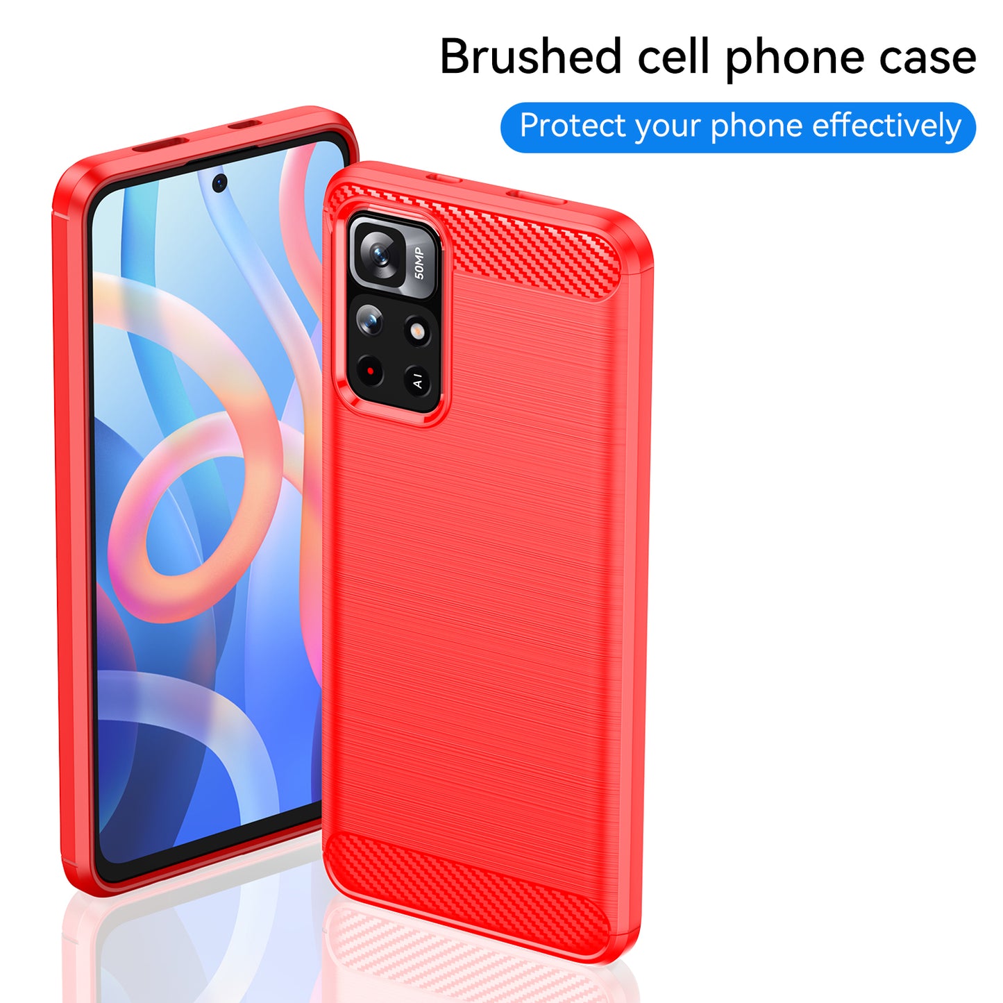1.8mm Anti-fall Well-protected Carbon Fiber Brushed Texture TPU Phone Cover Shell for Xiaomi Redmi Note 11 5G (China) (MediaTek)/Redmi Note 11T 5G/Note 11S 5G