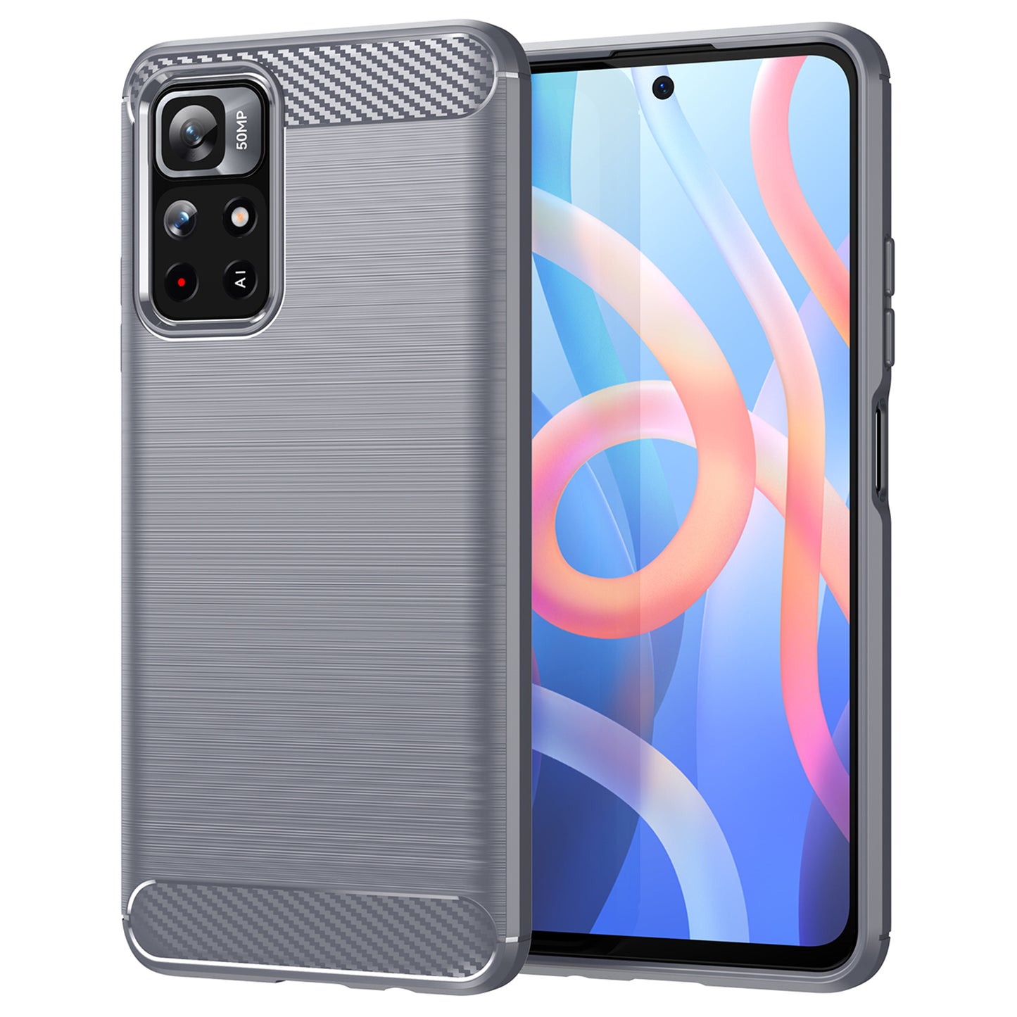 1.8mm Anti-fall Well-protected Carbon Fiber Brushed Texture TPU Phone Cover Shell for Xiaomi Redmi Note 11 5G (China) (MediaTek)/Redmi Note 11T 5G/Note 11S 5G