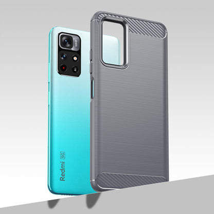 1.8mm Anti-fall Well-protected Carbon Fiber Brushed Texture TPU Phone Cover Shell for Xiaomi Redmi Note 11 5G (China) (MediaTek)/Redmi Note 11T 5G/Note 11S 5G