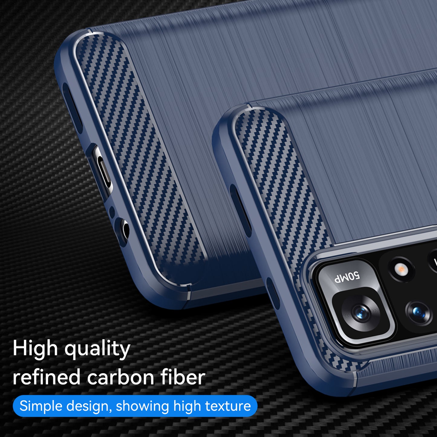 1.8mm Anti-fall Well-protected Carbon Fiber Brushed Texture TPU Phone Cover Shell for Xiaomi Redmi Note 11 5G (China) (MediaTek)/Redmi Note 11T 5G/Note 11S 5G