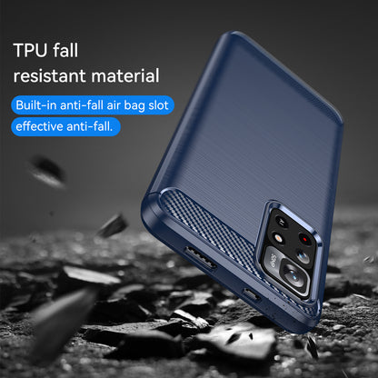 1.8mm Anti-fall Well-protected Carbon Fiber Brushed Texture TPU Phone Cover Shell for Xiaomi Redmi Note 11 5G (China) (MediaTek)/Redmi Note 11T 5G/Note 11S 5G