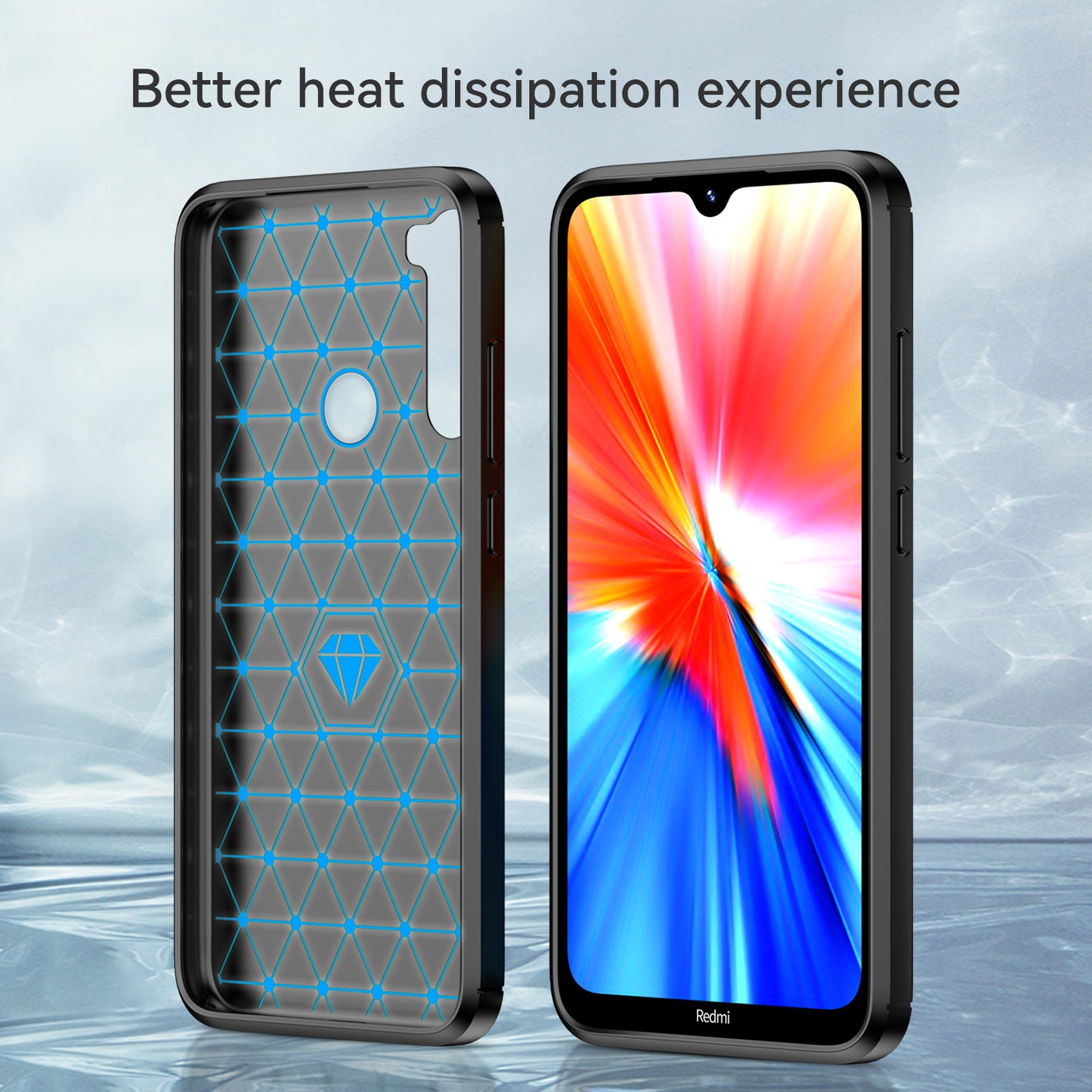 1.8mm Anti-fall Flexible TPU Protective Case Carbon Fiber Brushed Texture Phone Cover for Xiaomi Redmi Note 8/Redmi Note 8 2021