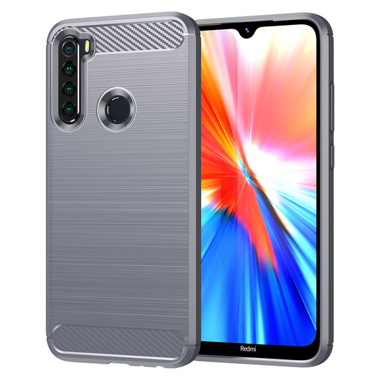 1.8mm Anti-fall Flexible TPU Protective Case Carbon Fiber Brushed Texture Phone Cover for Xiaomi Redmi Note 8/Redmi Note 8 2021