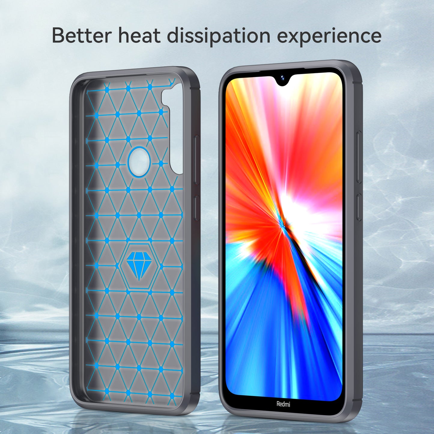 1.8mm Anti-fall Flexible TPU Protective Case Carbon Fiber Brushed Texture Phone Cover for Xiaomi Redmi Note 8/Redmi Note 8 2021