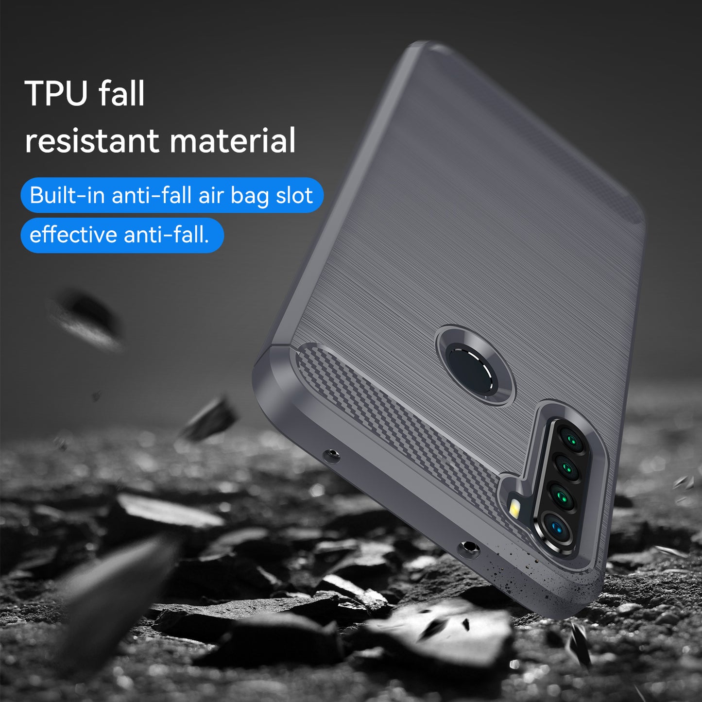 1.8mm Anti-fall Flexible TPU Protective Case Carbon Fiber Brushed Texture Phone Cover for Xiaomi Redmi Note 8/Redmi Note 8 2021