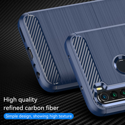 1.8mm Anti-fall Flexible TPU Protective Case Carbon Fiber Brushed Texture Phone Cover for Xiaomi Redmi Note 8/Redmi Note 8 2021