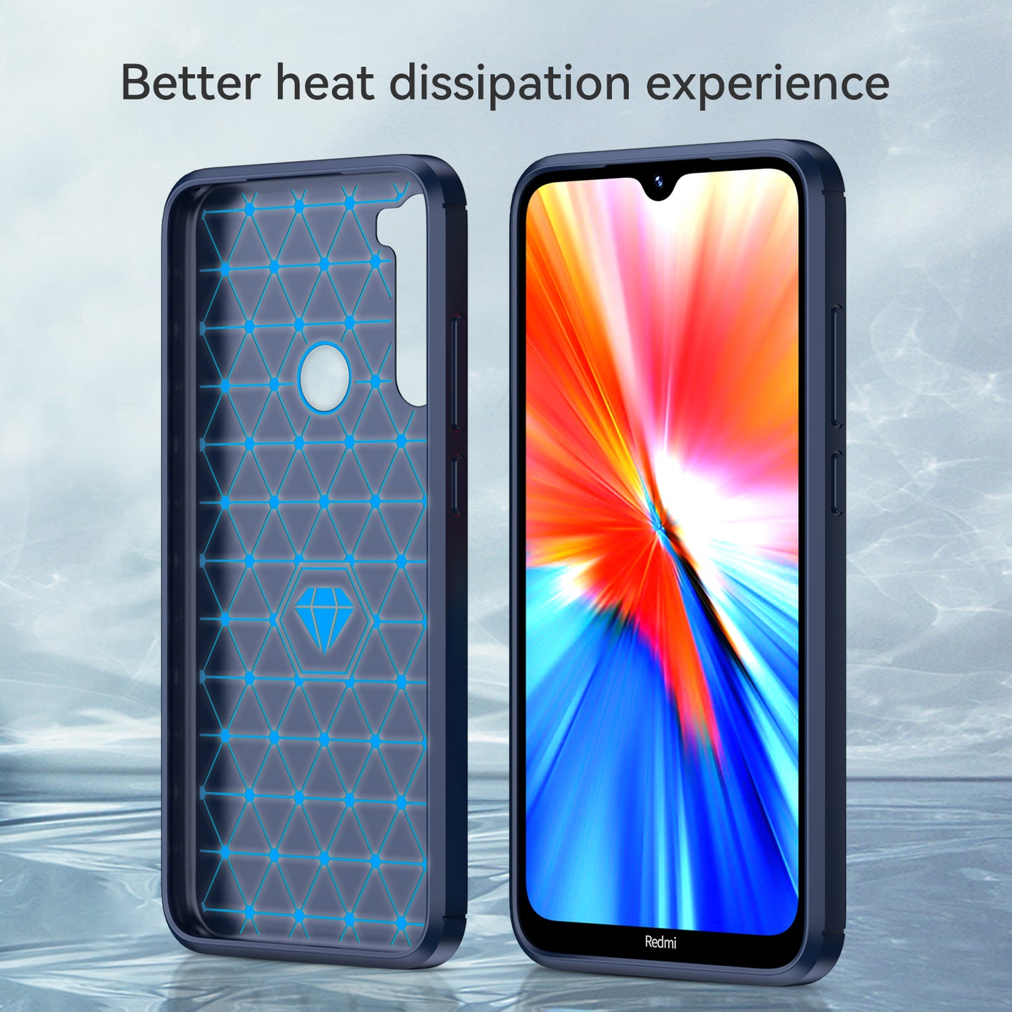 1.8mm Anti-fall Flexible TPU Protective Case Carbon Fiber Brushed Texture Phone Cover for Xiaomi Redmi Note 8/Redmi Note 8 2021