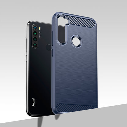 1.8mm Anti-fall Flexible TPU Protective Case Carbon Fiber Brushed Texture Phone Cover for Xiaomi Redmi Note 8/Redmi Note 8 2021
