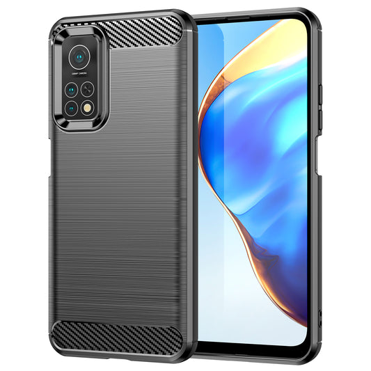 1.8mm Drop Resistant Carbon Fiber Brushed Texture TPU Back Case Mobile Phone Cover for Xiaomi Mi 10T 5G/10T Pro 5G/Redmi K30S