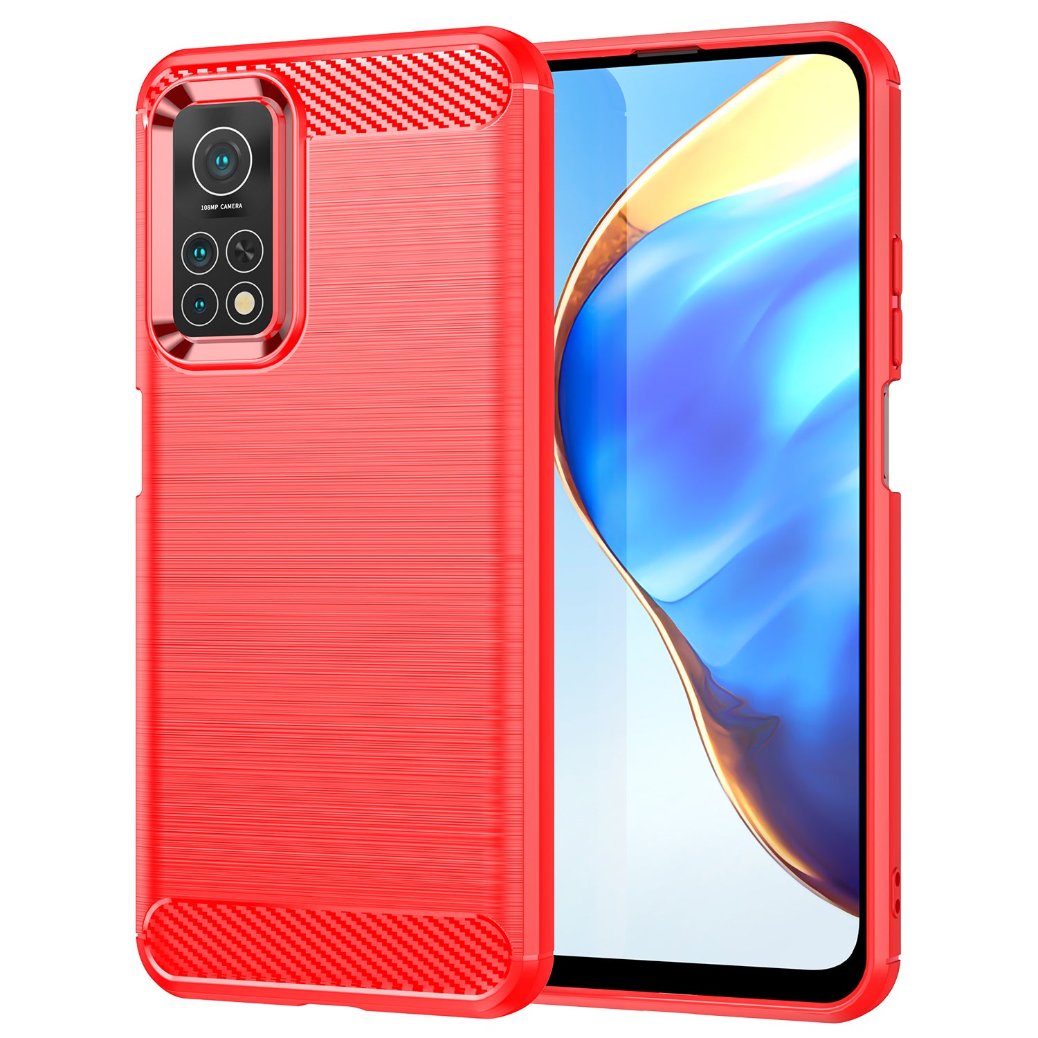 1.8mm Drop Resistant Carbon Fiber Brushed Texture TPU Back Case Mobile Phone Cover for Xiaomi Mi 10T 5G/10T Pro 5G/Redmi K30S