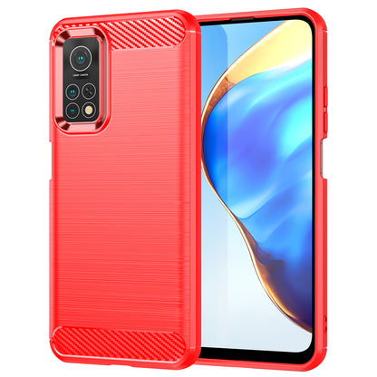 1.8mm Drop Resistant Carbon Fiber Brushed Texture TPU Back Case Mobile Phone Cover for Xiaomi Mi 10T 5G/10T Pro 5G/Redmi K30S