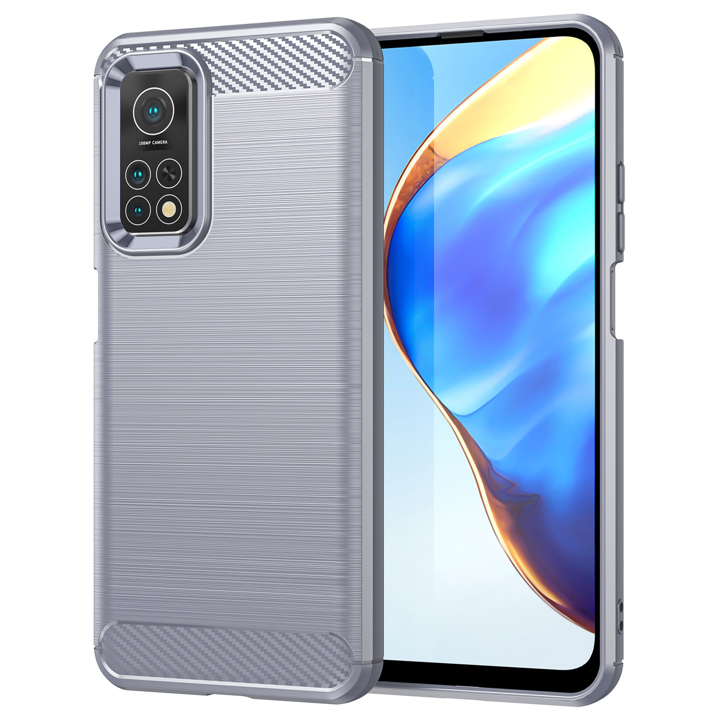 1.8mm Drop Resistant Carbon Fiber Brushed Texture TPU Back Case Mobile Phone Cover for Xiaomi Mi 10T 5G/10T Pro 5G/Redmi K30S