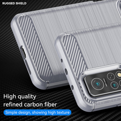 1.8mm Drop Resistant Carbon Fiber Brushed Texture TPU Back Case Mobile Phone Cover for Xiaomi Mi 10T 5G/10T Pro 5G/Redmi K30S