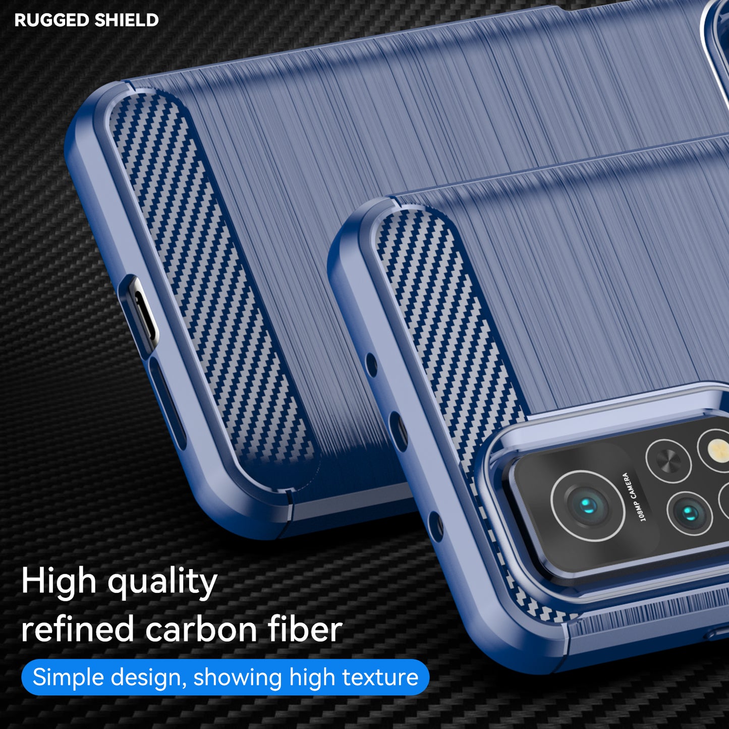 1.8mm Drop Resistant Carbon Fiber Brushed Texture TPU Back Case Mobile Phone Cover for Xiaomi Mi 10T 5G/10T Pro 5G/Redmi K30S
