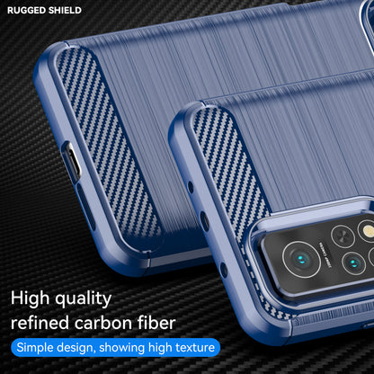1.8mm Drop Resistant Carbon Fiber Brushed Texture TPU Back Case Mobile Phone Cover for Xiaomi Mi 10T 5G/10T Pro 5G/Redmi K30S