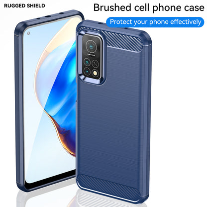1.8mm Drop Resistant Carbon Fiber Brushed Texture TPU Back Case Mobile Phone Cover for Xiaomi Mi 10T 5G/10T Pro 5G/Redmi K30S