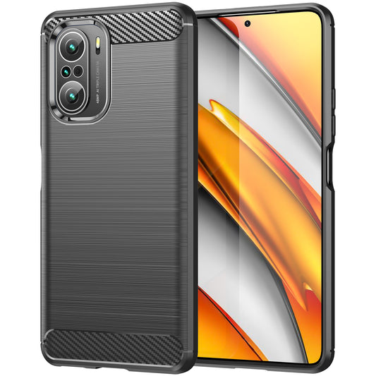 1.8mm Carbon Fiber Texture Brushed Built-in Airbag Back Protector Cover Cellphone TPU Case for Xiaomi Poco F3/Mi 11i/11X/11X Pro/Redmi K40/K40 Pro/K40 Pro+