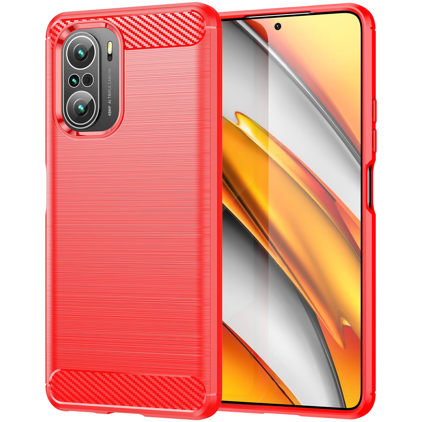 1.8mm Carbon Fiber Texture Brushed Built-in Airbag Back Protector Cover Cellphone TPU Case for Xiaomi Poco F3/Mi 11i/11X/11X Pro/Redmi K40/K40 Pro/K40 Pro+
