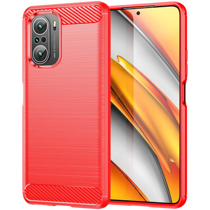 1.8mm Carbon Fiber Texture Brushed Built-in Airbag Back Protector Cover Cellphone TPU Case for Xiaomi Poco F3/Mi 11i/11X/11X Pro/Redmi K40/K40 Pro/K40 Pro+