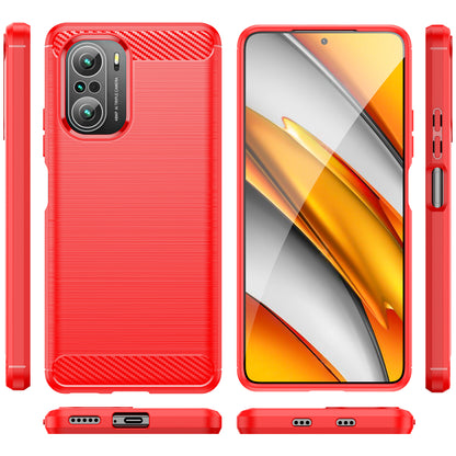 1.8mm Carbon Fiber Texture Brushed Built-in Airbag Back Protector Cover Cellphone TPU Case for Xiaomi Poco F3/Mi 11i/11X/11X Pro/Redmi K40/K40 Pro/K40 Pro+
