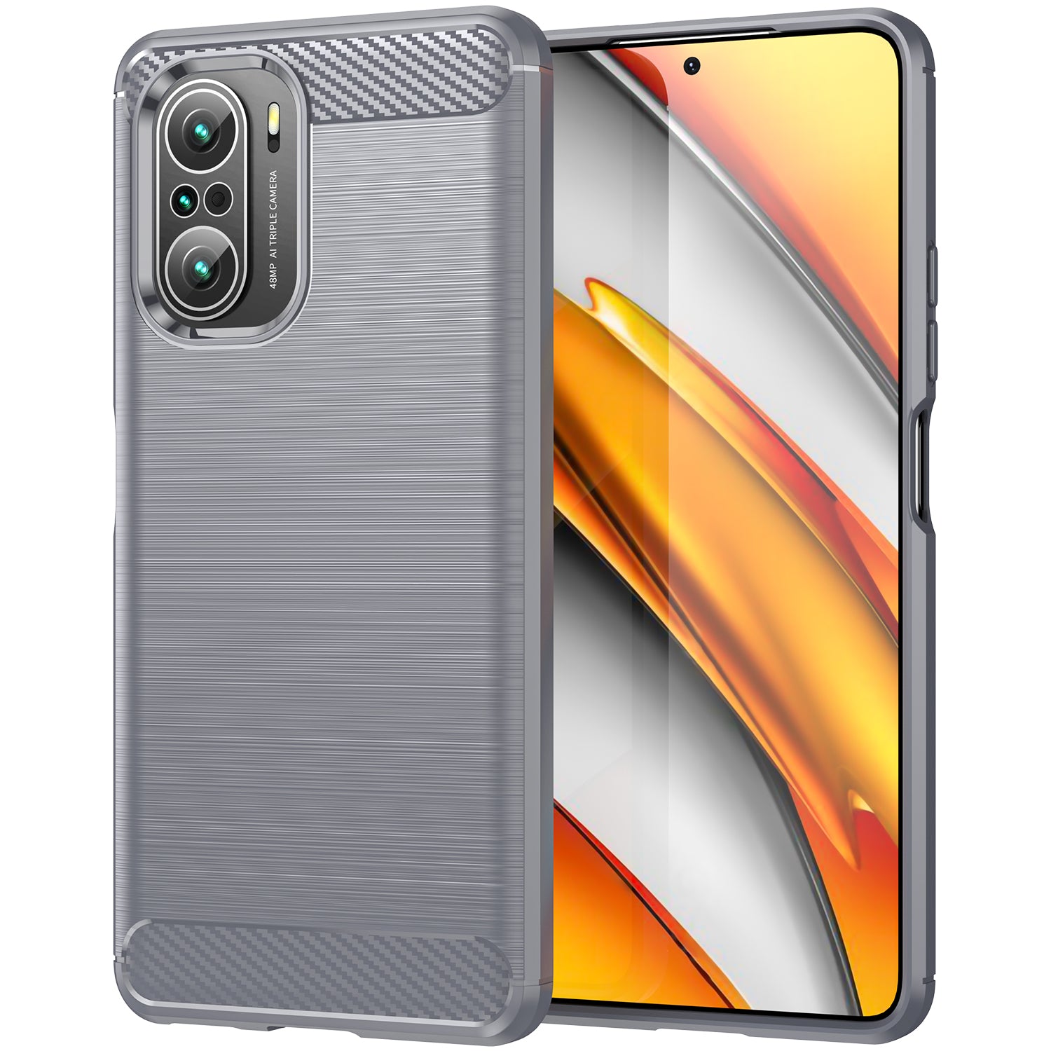 1.8mm Carbon Fiber Texture Brushed Built-in Airbag Back Protector Cover Cellphone TPU Case for Xiaomi Poco F3/Mi 11i/11X/11X Pro/Redmi K40/K40 Pro/K40 Pro+