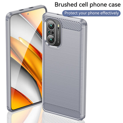 1.8mm Carbon Fiber Texture Brushed Built-in Airbag Back Protector Cover Cellphone TPU Case for Xiaomi Poco F3/Mi 11i/11X/11X Pro/Redmi K40/K40 Pro/K40 Pro+