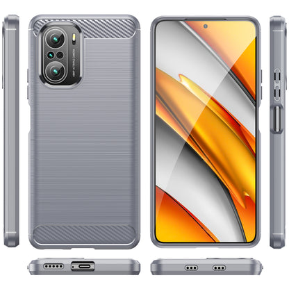 1.8mm Carbon Fiber Texture Brushed Built-in Airbag Back Protector Cover Cellphone TPU Case for Xiaomi Poco F3/Mi 11i/11X/11X Pro/Redmi K40/K40 Pro/K40 Pro+