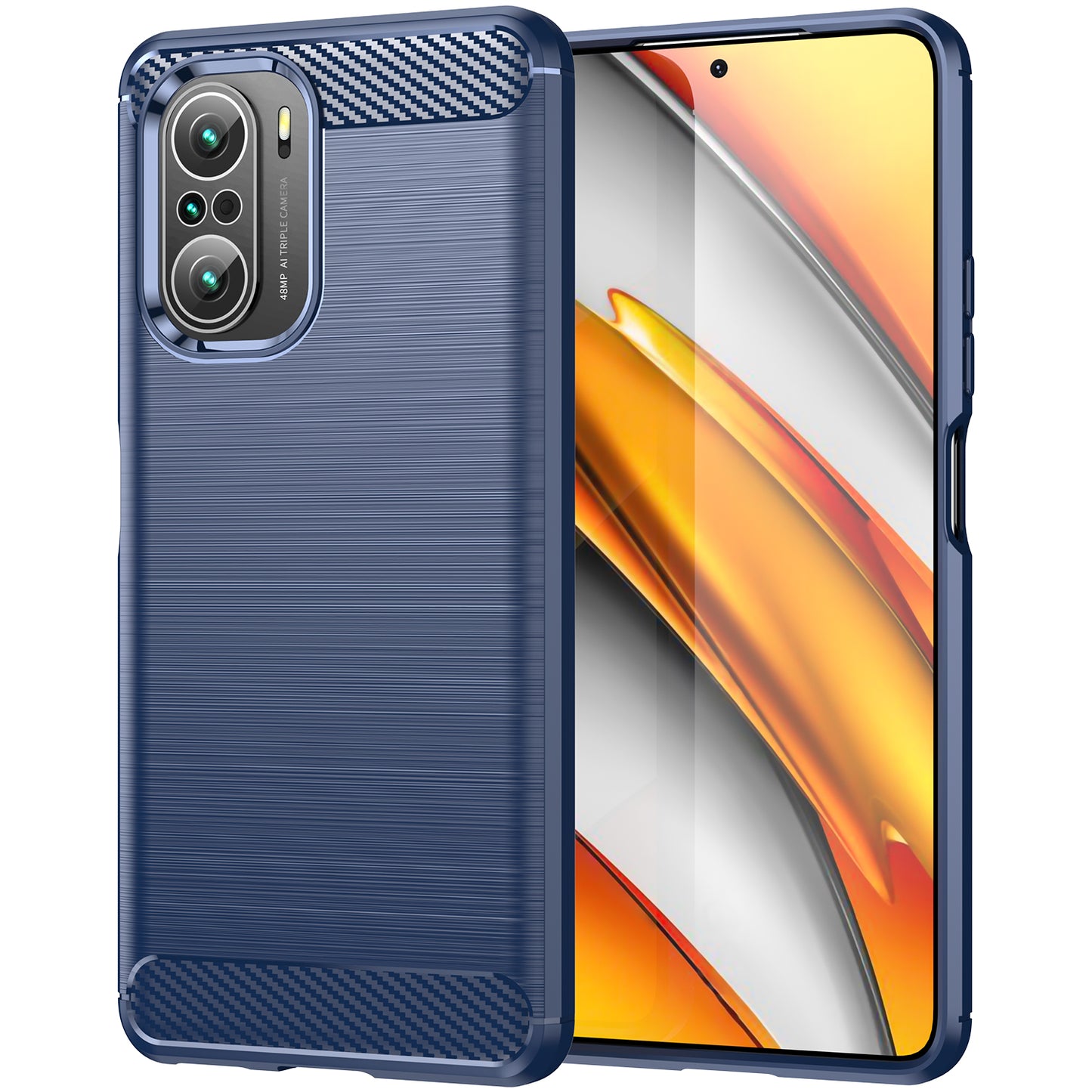 1.8mm Carbon Fiber Texture Brushed Built-in Airbag Back Protector Cover Cellphone TPU Case for Xiaomi Poco F3/Mi 11i/11X/11X Pro/Redmi K40/K40 Pro/K40 Pro+